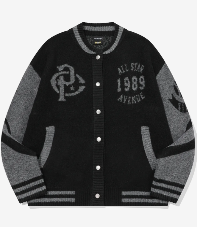 CPGN STUDIO / [2-WAY] Varsity Snap Cardigan / Black /  JUL25