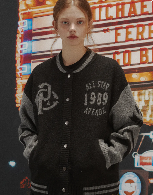 CPGN STUDIO / [2-WAY] Varsity Snap Cardigan / Black /  JUL25