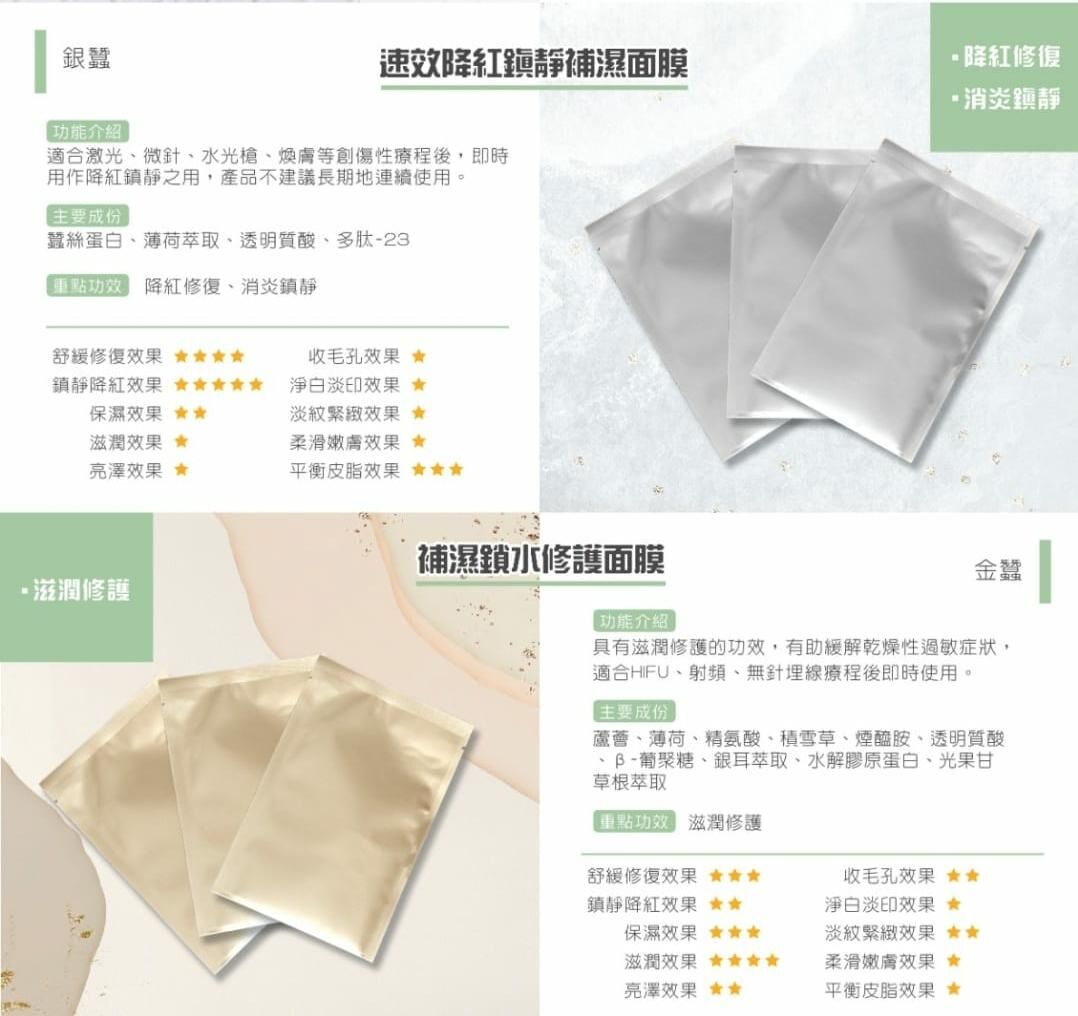 Ronas 蠶絲面膜 美容院專用💓銀色/金色