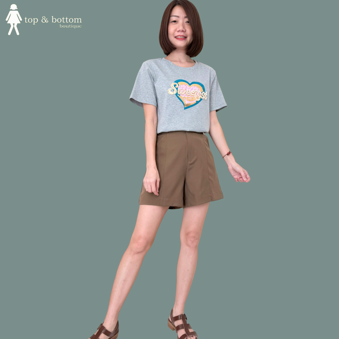 SHORT SLEEVE PEARL & TWEED TEE