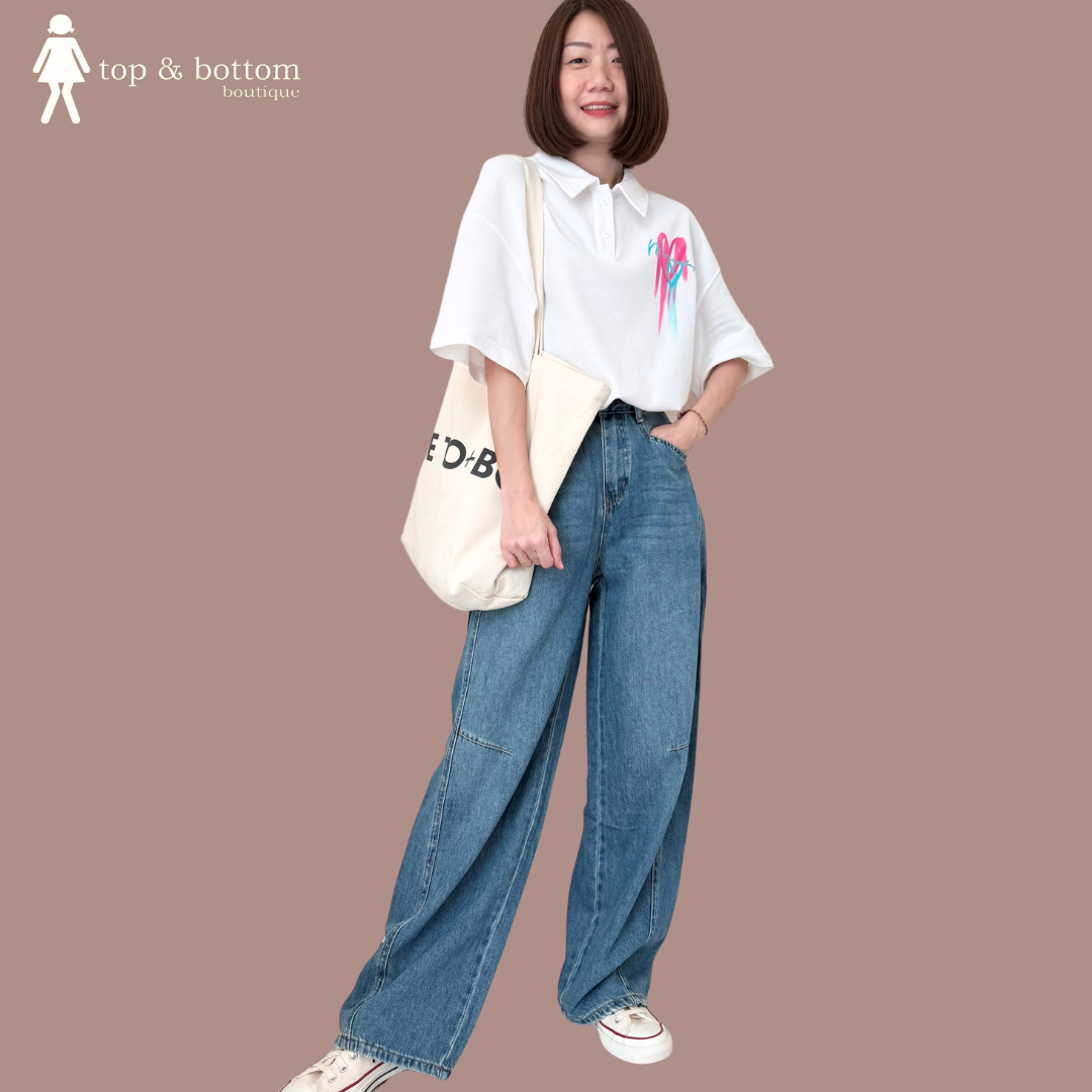 HIGH WAISTED PUFFY HAREM LONG JEANS