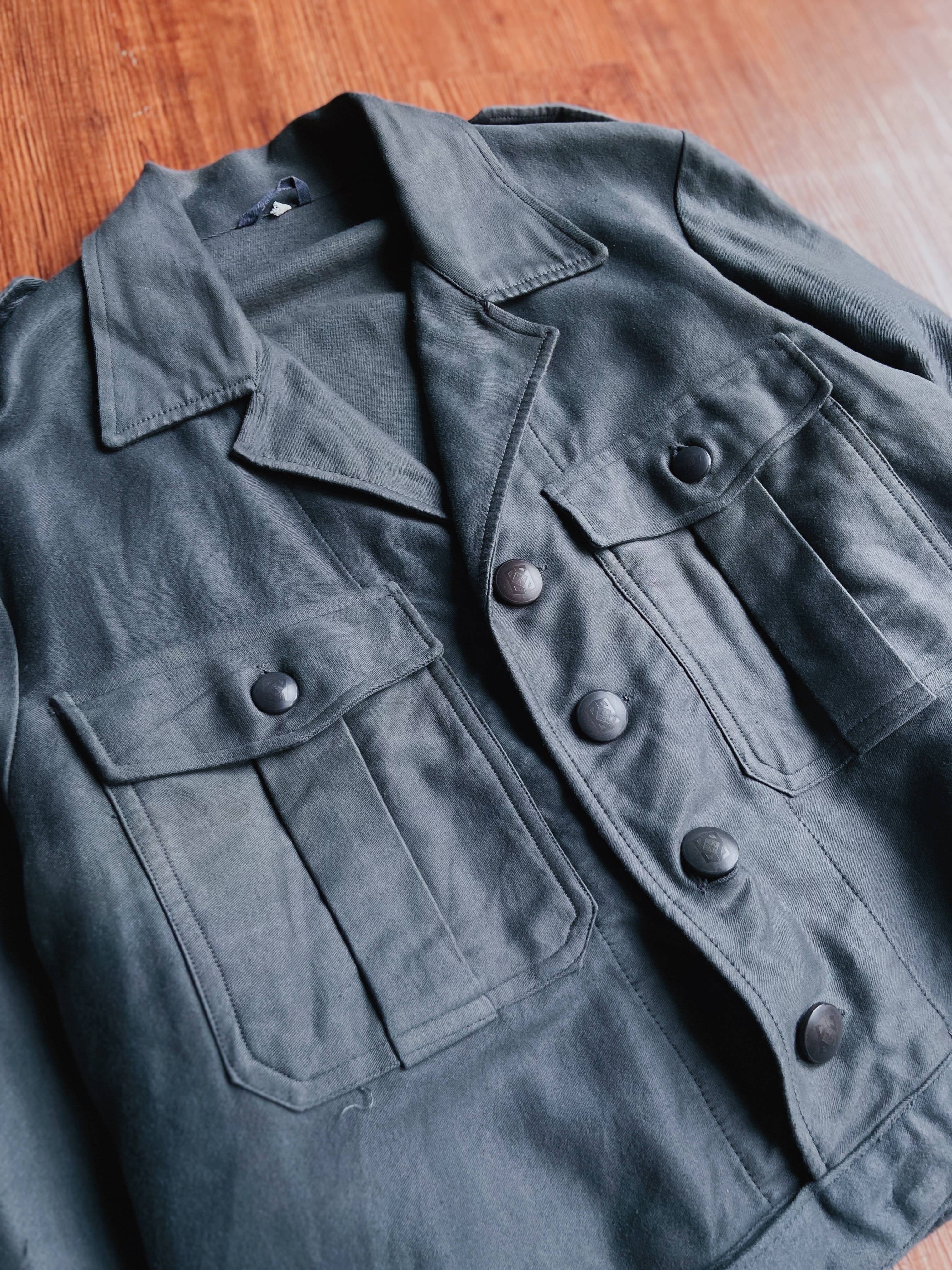 70s Belgium army moleskin Jacket / 比利時軍公發灰色Moleskin短版外套