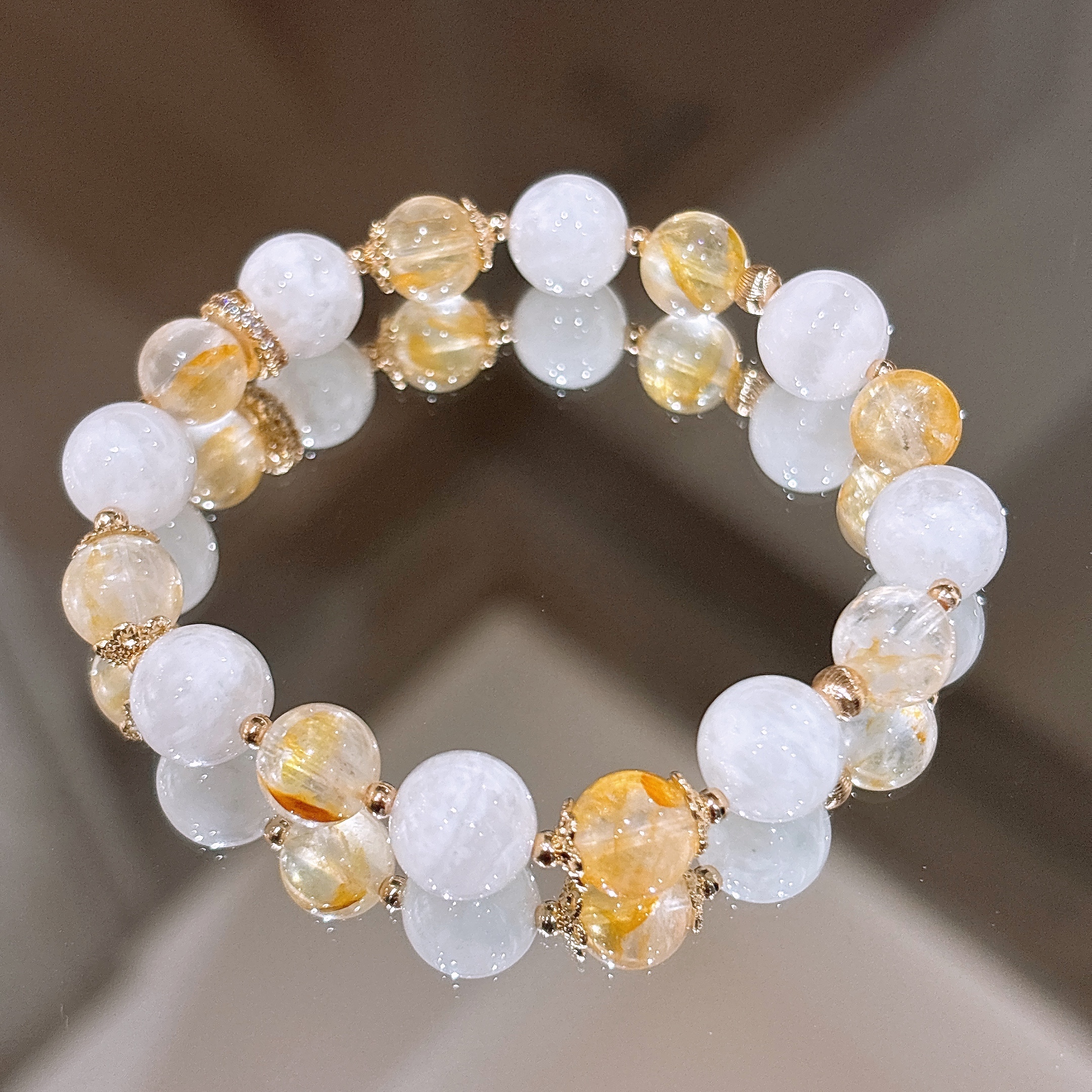 求財防小人 | 芒果雪花 | 黃膠花《彈力繩款式》