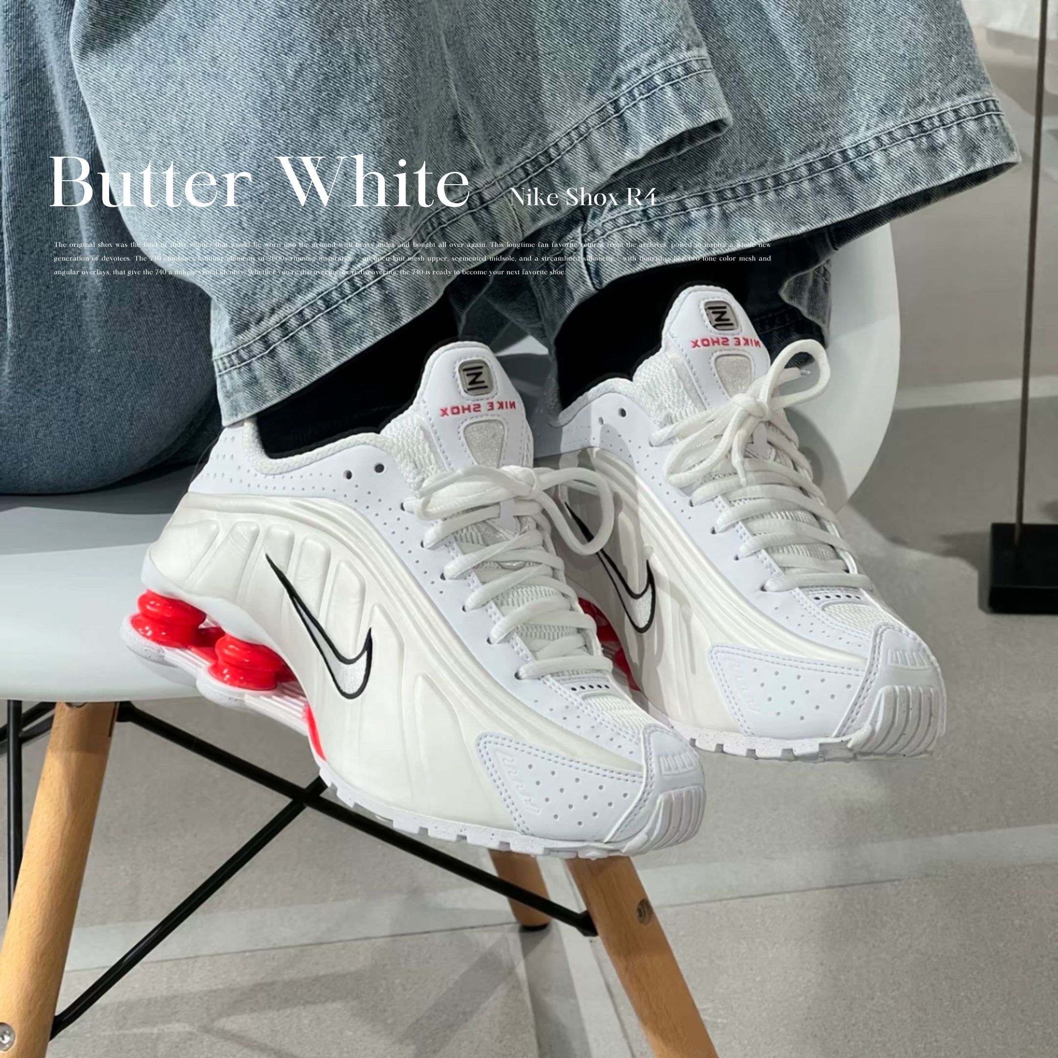 NICEDAY 現貨 Nike Shox R4 White Picante Red 紅白 奶油白 復古 氣墊 緩震 減震桶 女鞋 AR3565-103