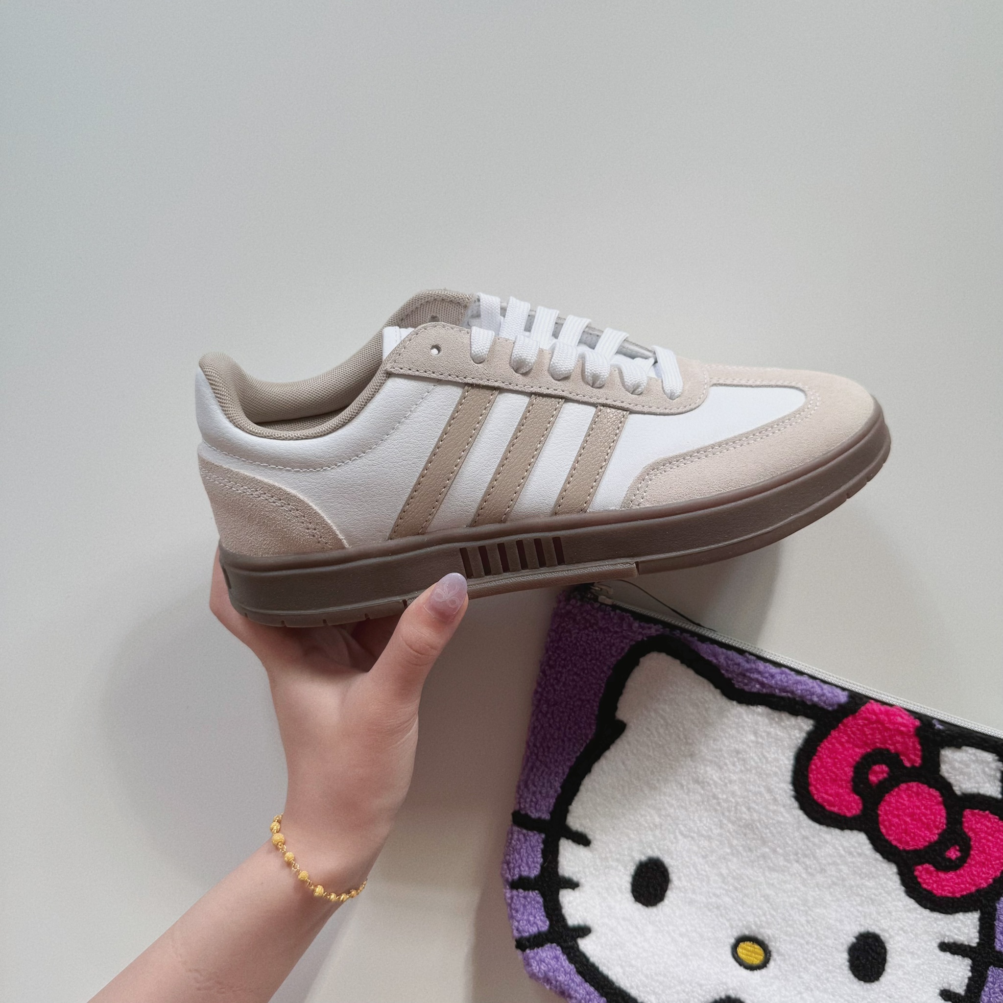 Adidas Neo Gradas 日本限定 伯爵白奶茶 白色 焦糖 厚底 德訓鞋 KJ0860