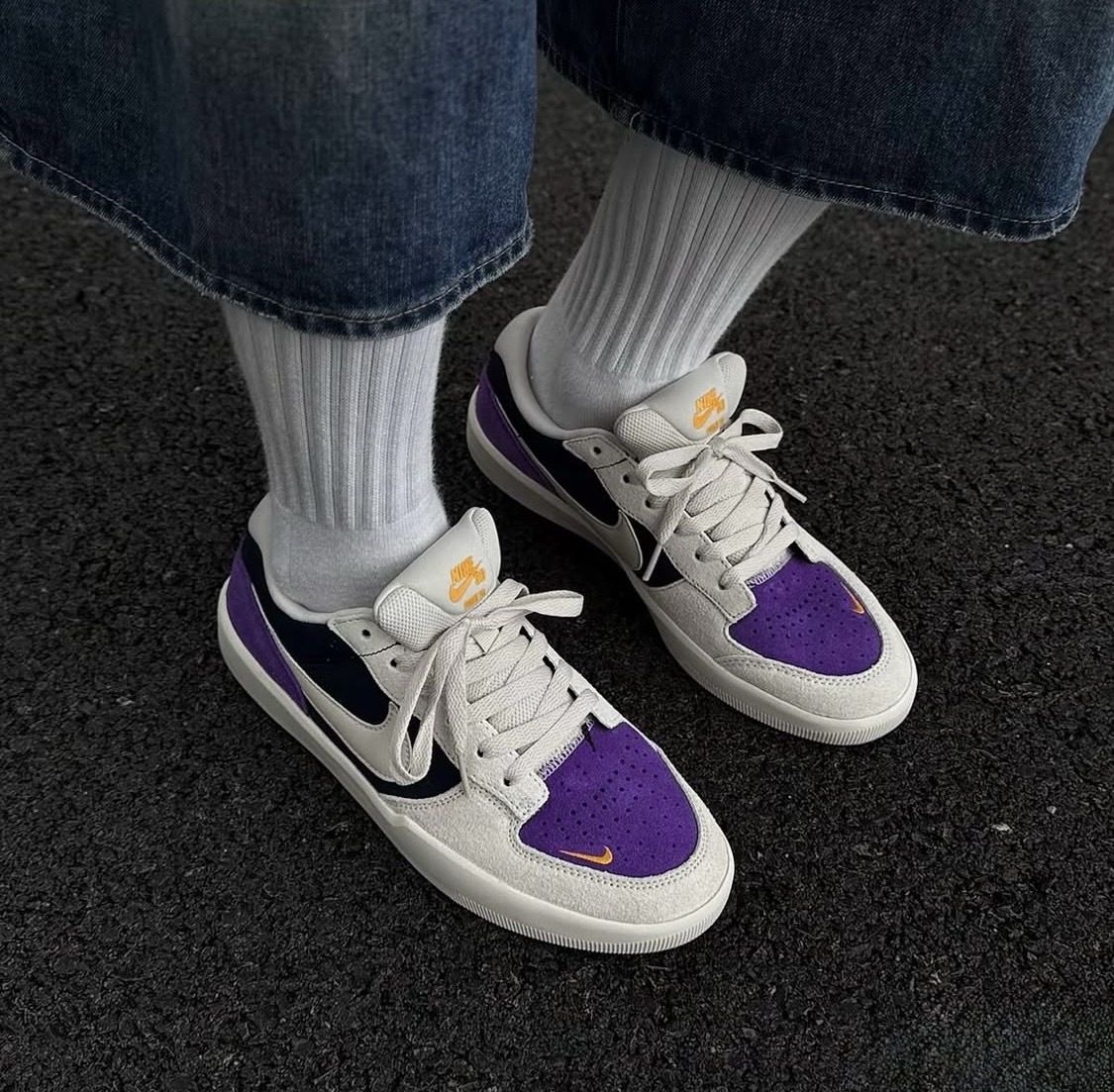 Nike SB Force 58 米白紫 白紫色 麂皮 復古 滑板鞋 板鞋 DV5477-403/預購