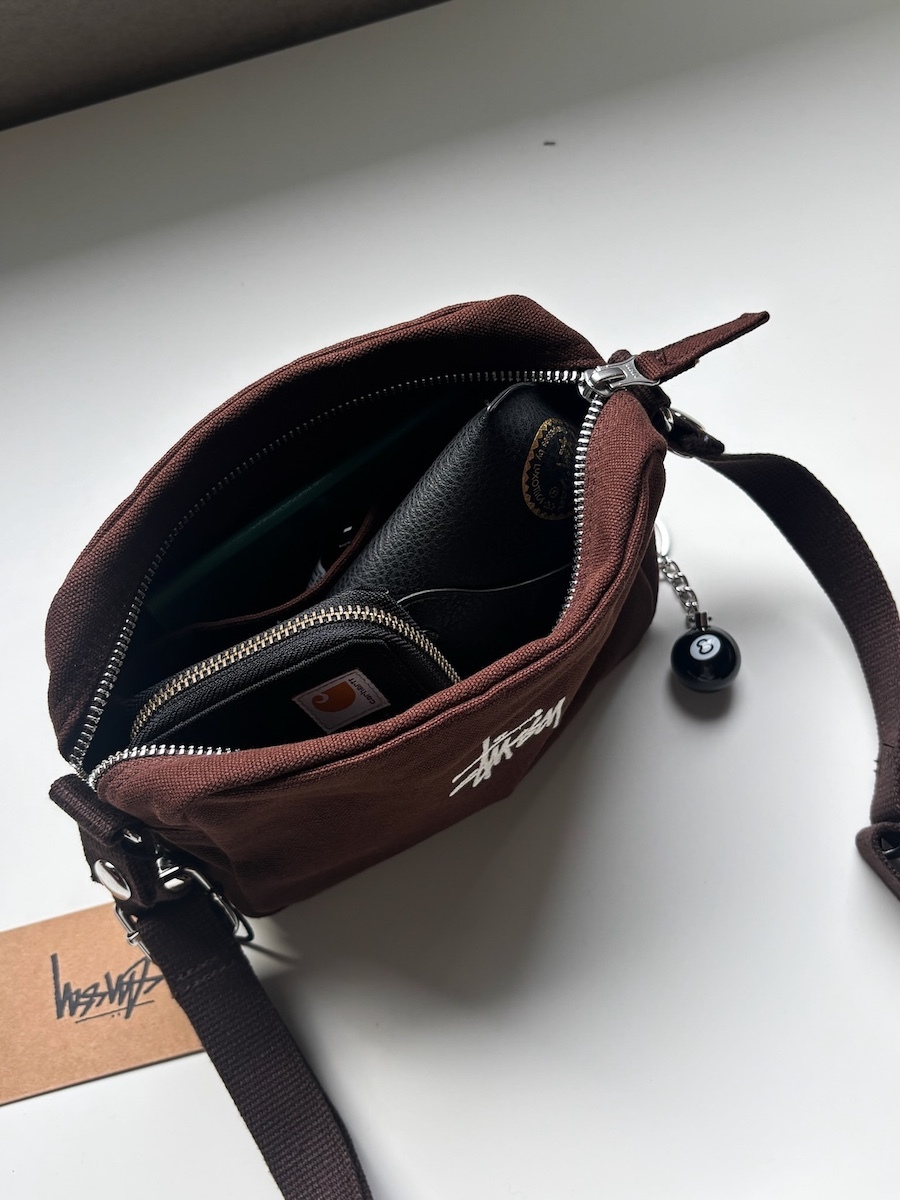 🎱 Stüssy CANVAS SIDE POUSH 水洗側背小包