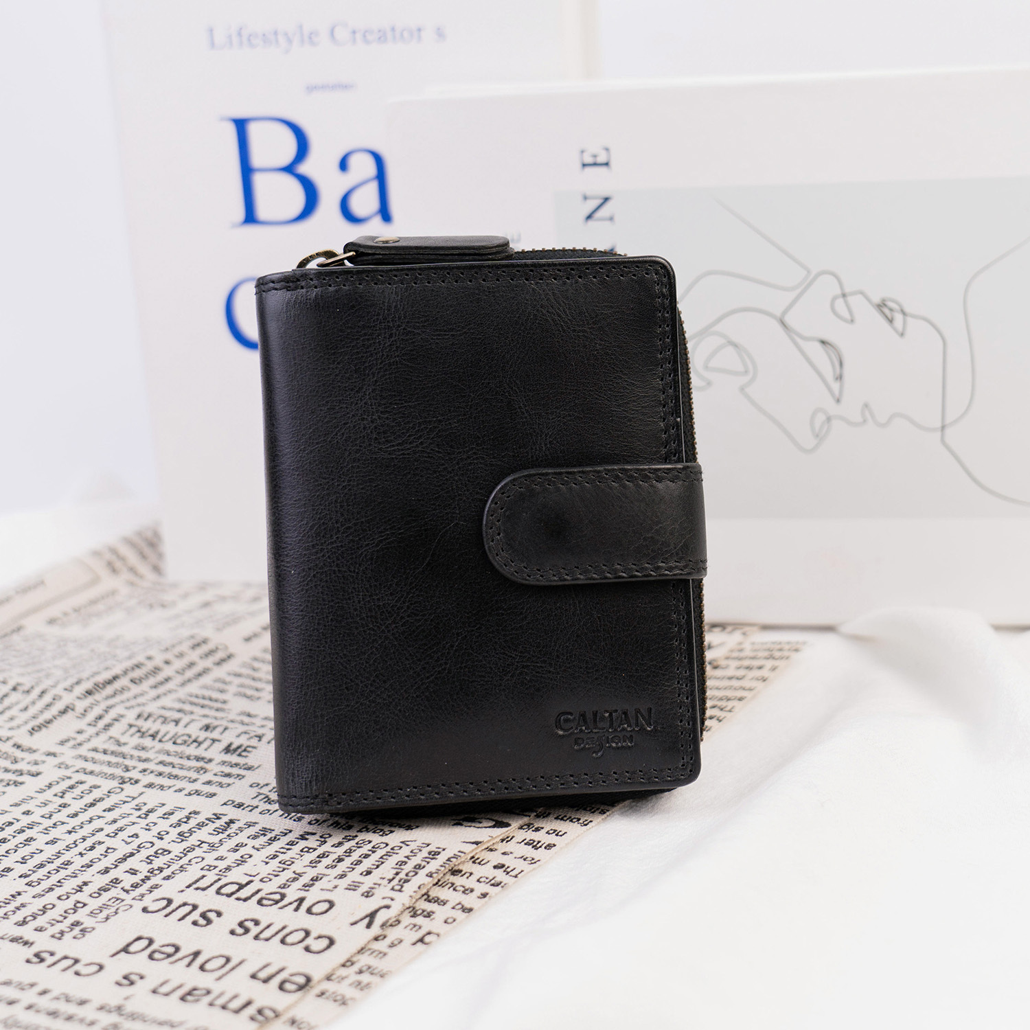 『新品上市』老爺有喜 扣式多功能兩折零錢短夾(072846bk)