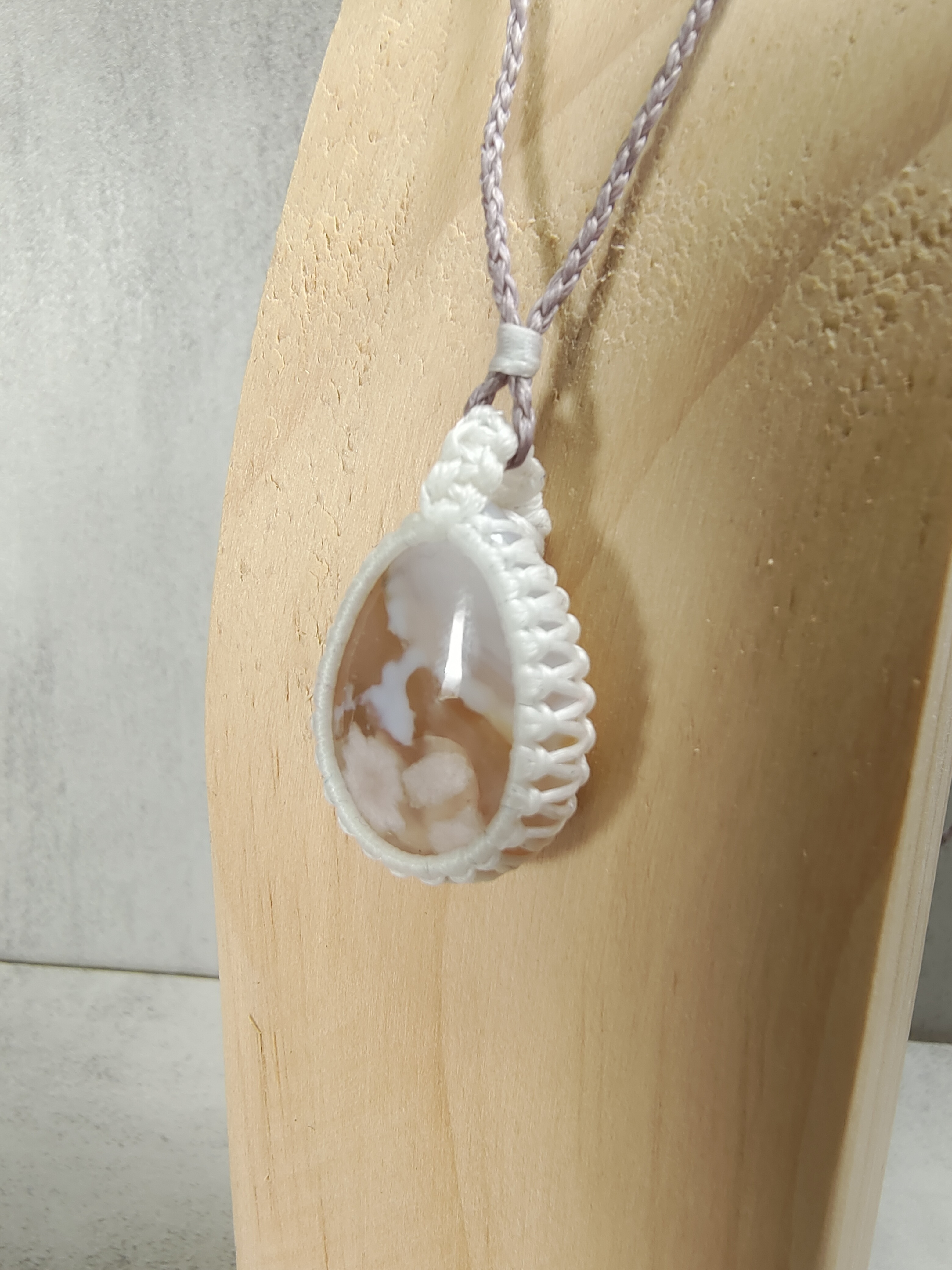 ✨櫻花瑪瑙 手織頸鏈