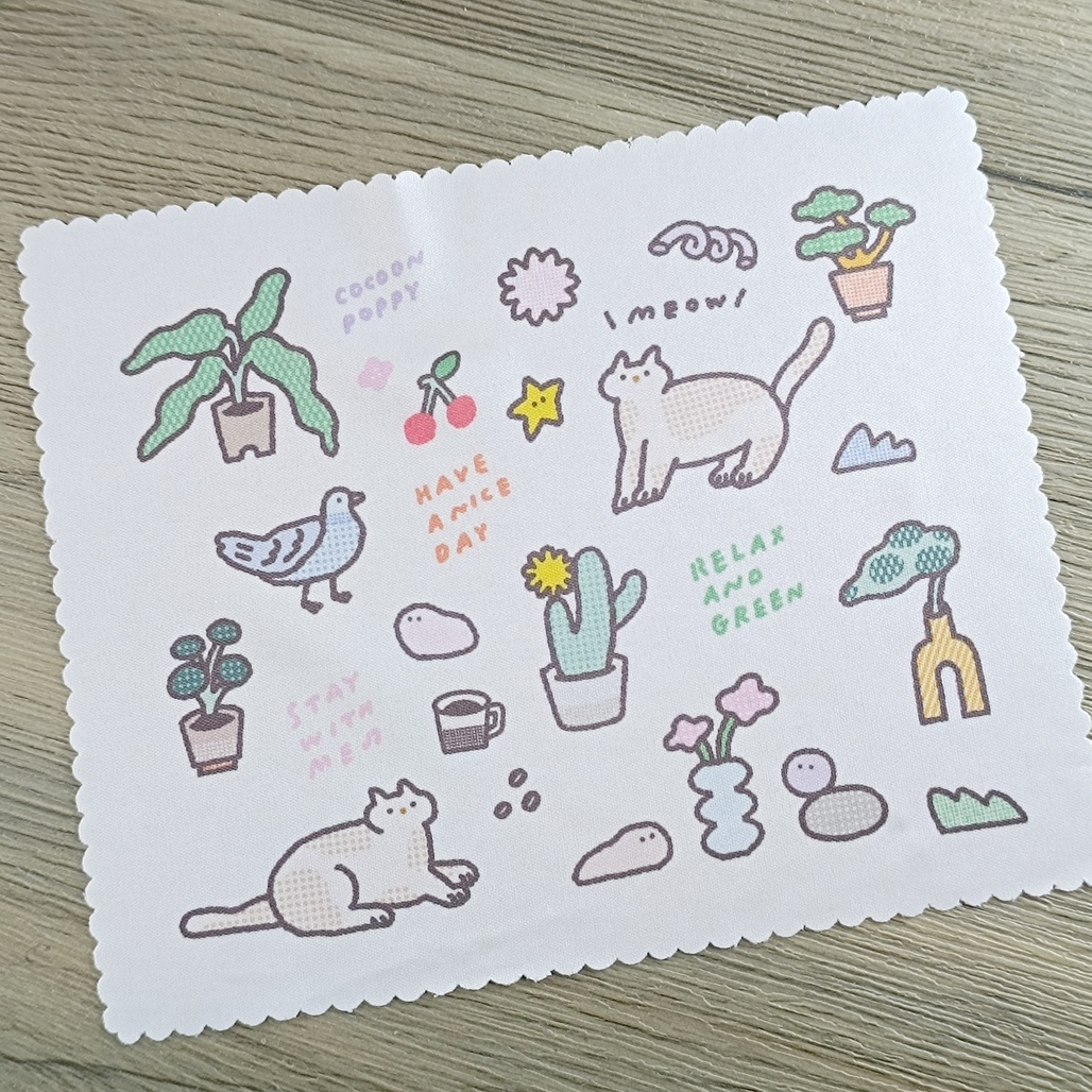 繭花．悠閒的散步 超細纖維眼鏡布