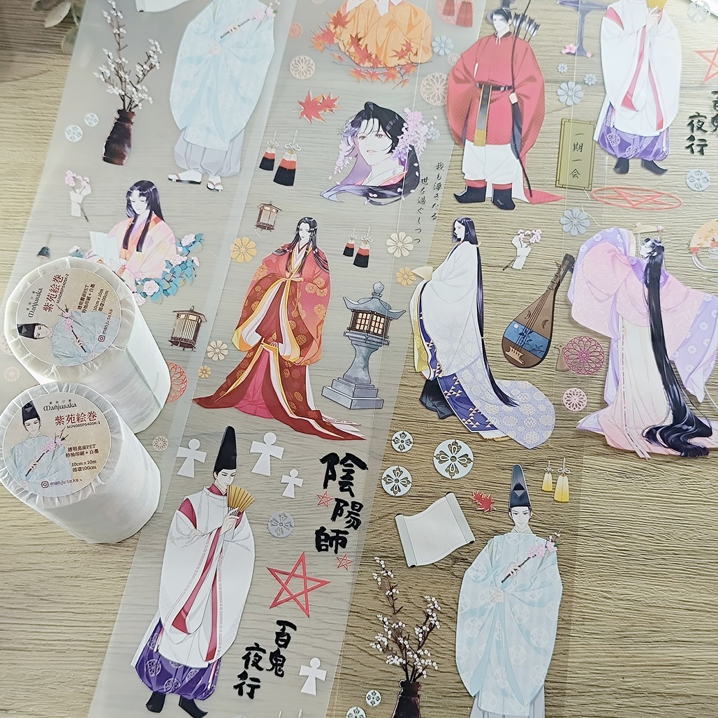 曼殊沙華．紫苑絵巻 10cm亮面/霧面PET膠帶 <整捲/分裝>