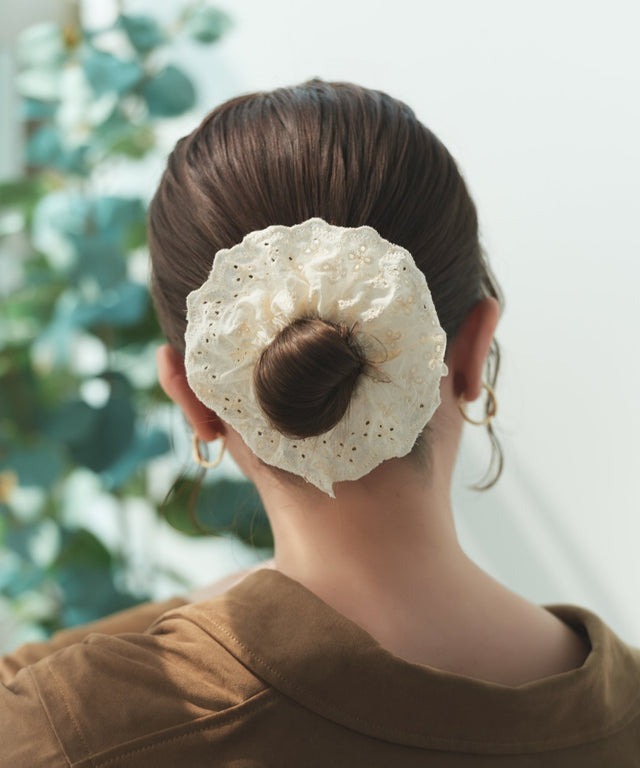 扇貝蕾絲大髮圈