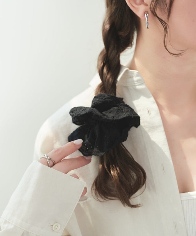 扇貝蕾絲大髮圈