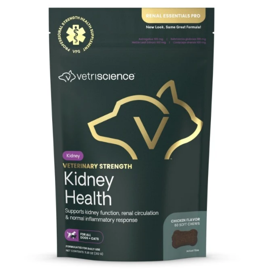 VetriScience Renal Essential Pro Veterinary Strength Kidney Health for Dogs & Cats 60 soft chews