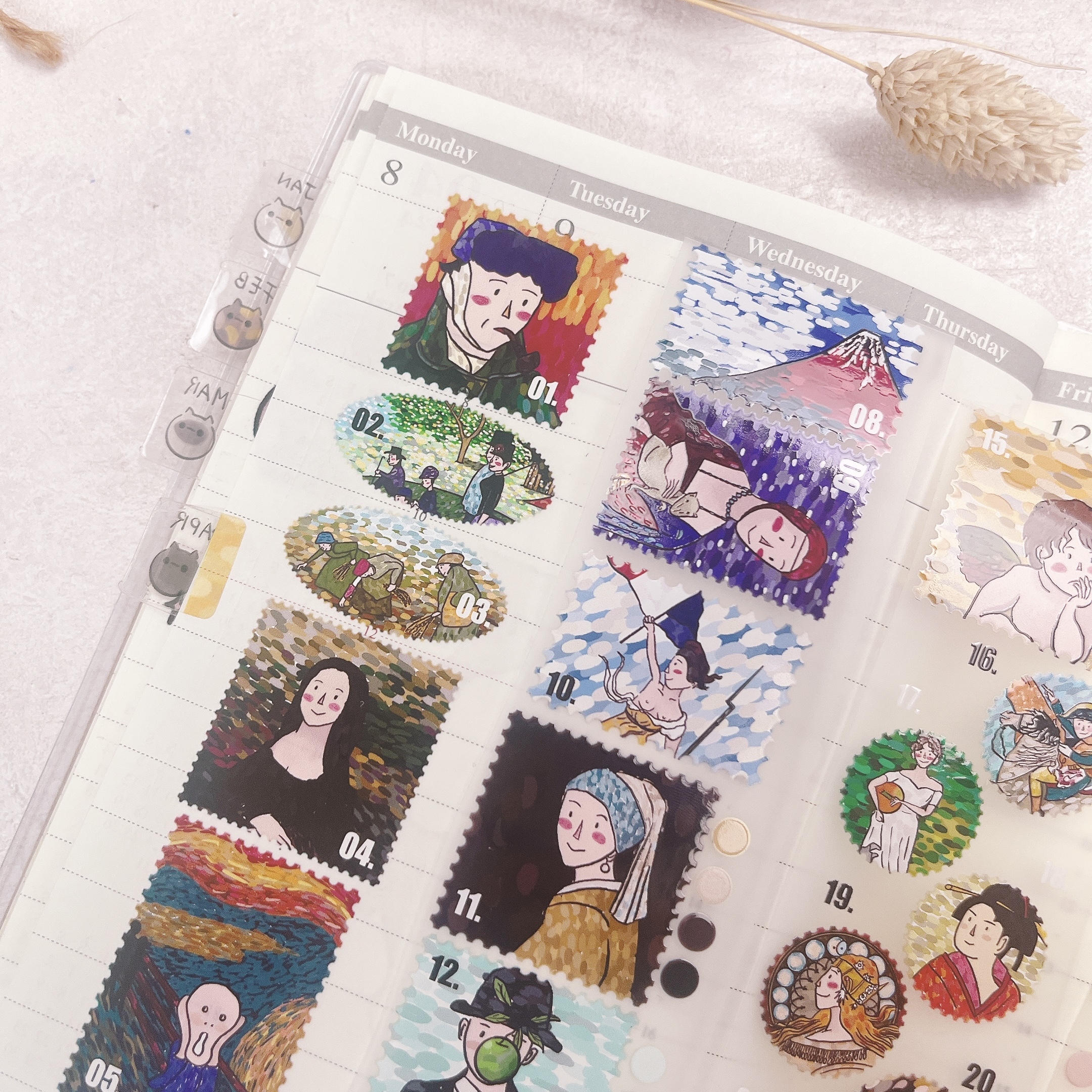 嗨賴 x LUMOS | 世界名畫 郵票日付 PET膠帶