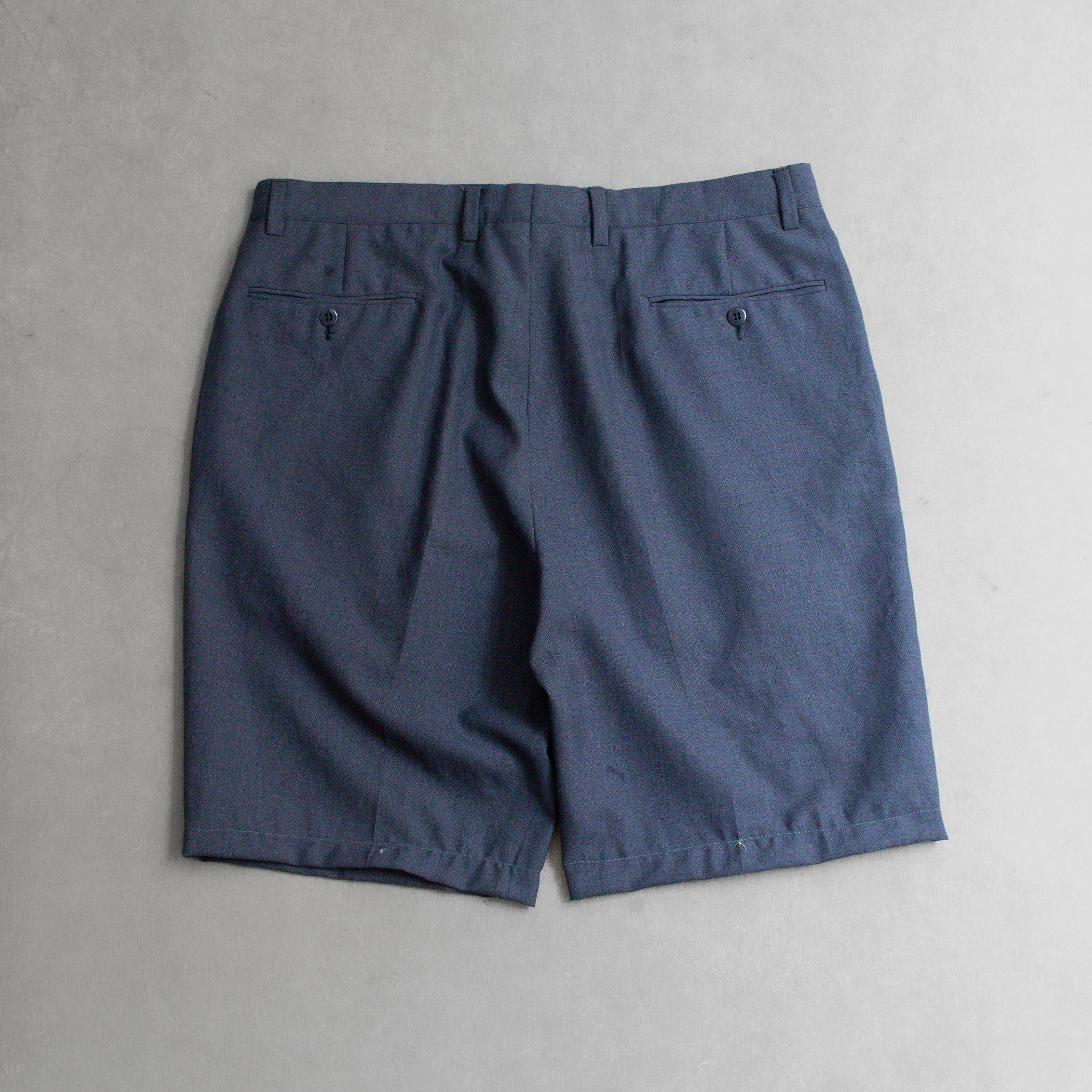 VINTAGE DRESS SHORTS 美國 灰藍 素面 休閒 西裝 打摺 短褲