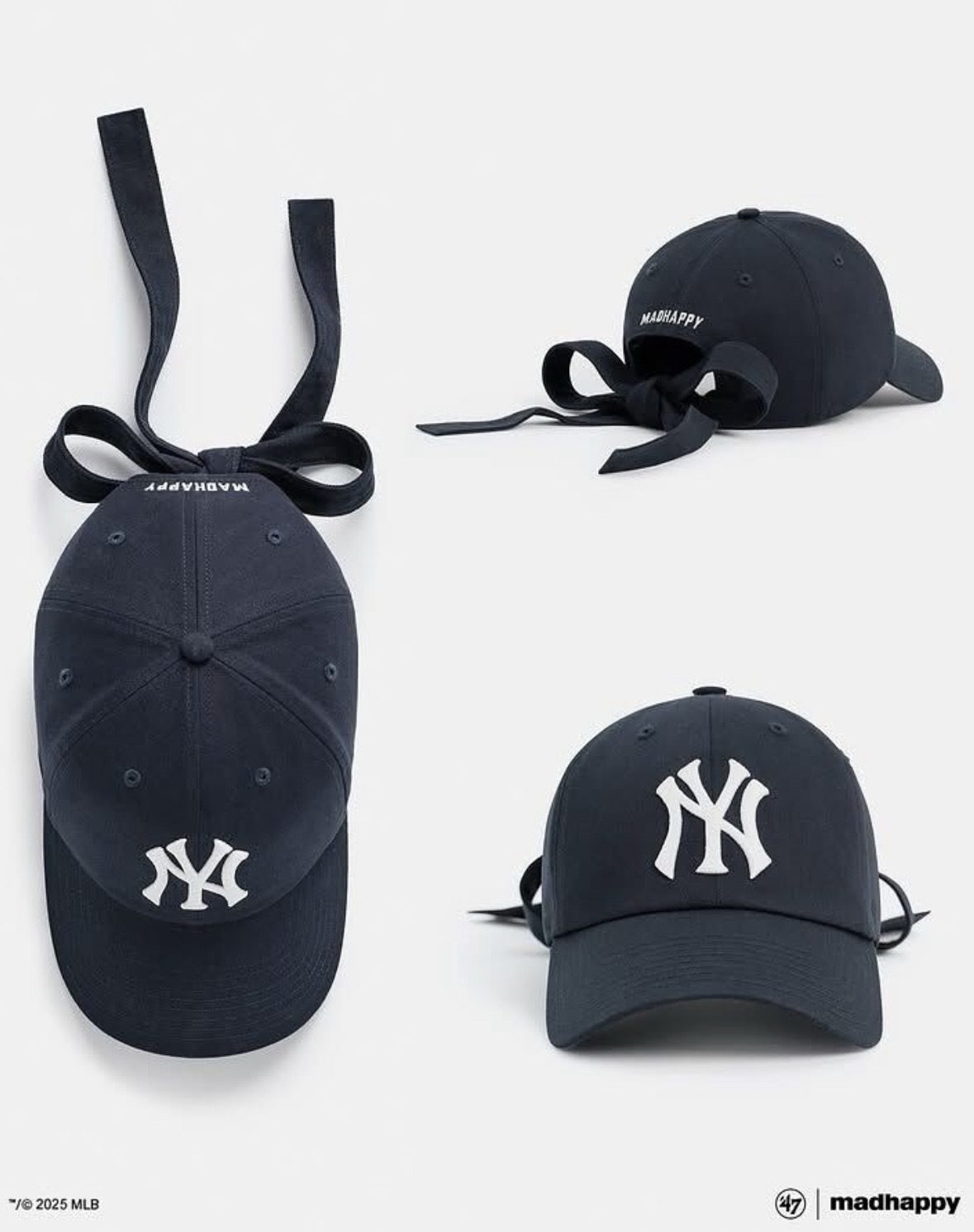 MADHAPPY X MLB 聯名 蝴蝶結帽 老帽