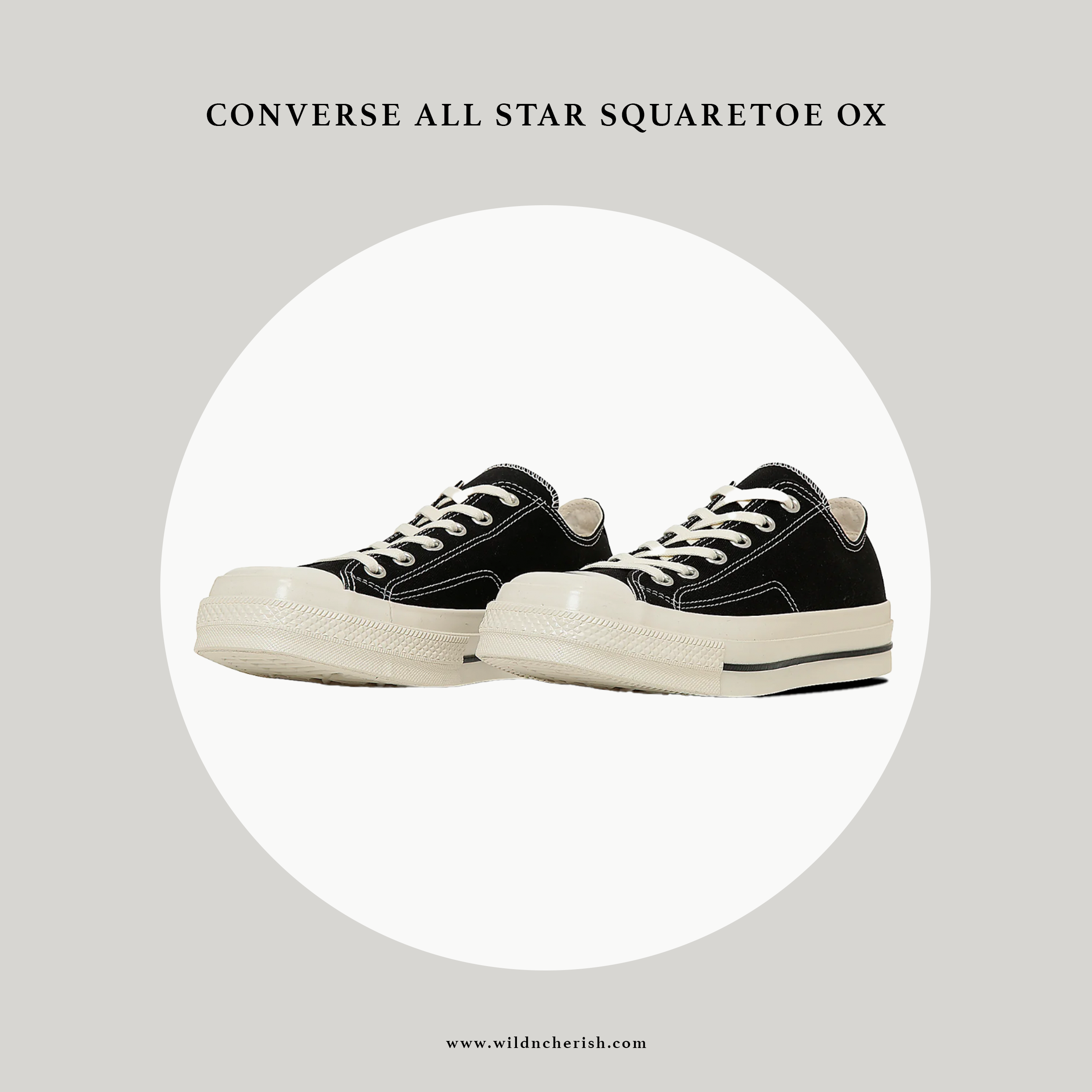 預訂 | Converse All Star Squaretoe OX 方頭 黑色 日本限定