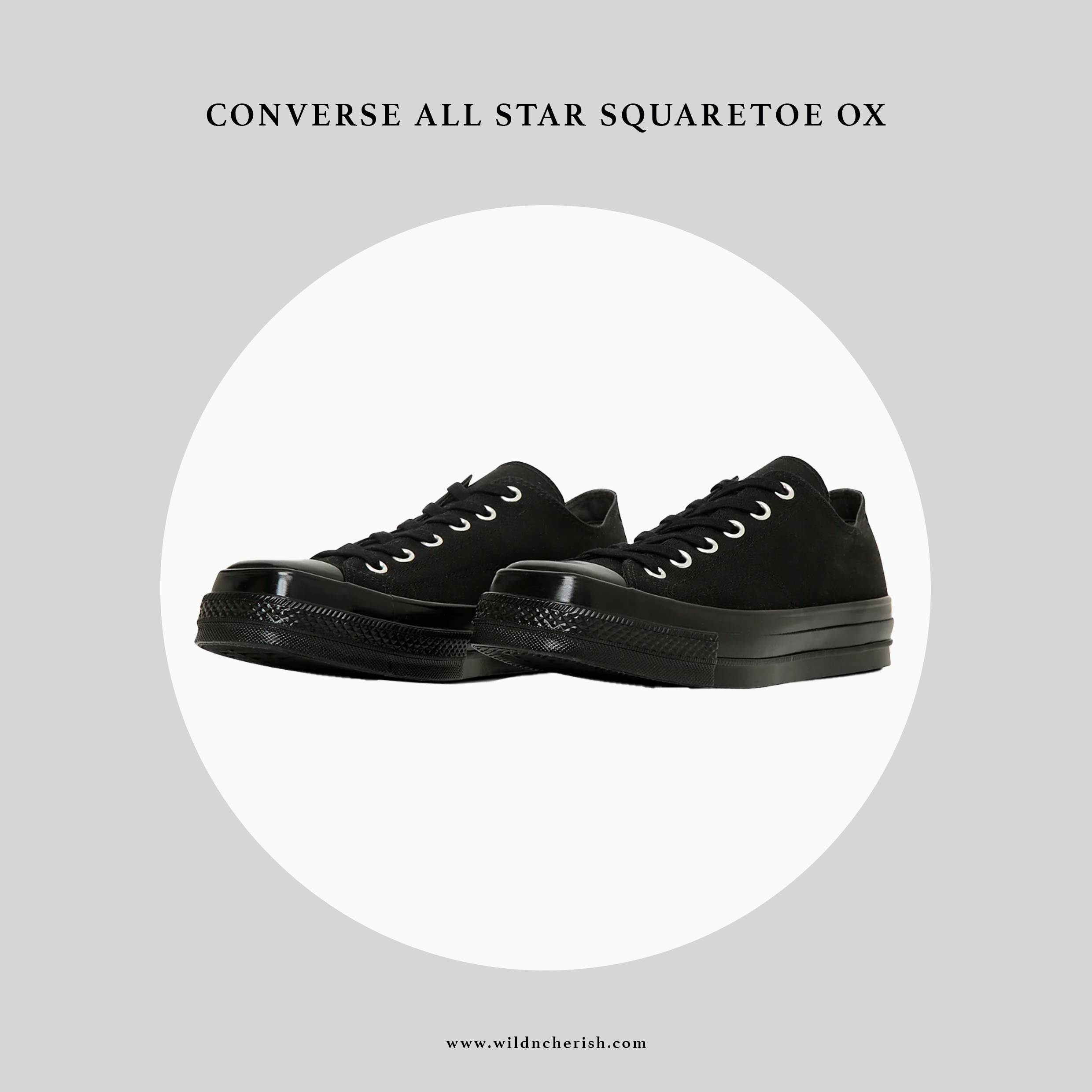 預訂 | Converse All Star Squaretoe OX 方頭 全黑色 日本限定