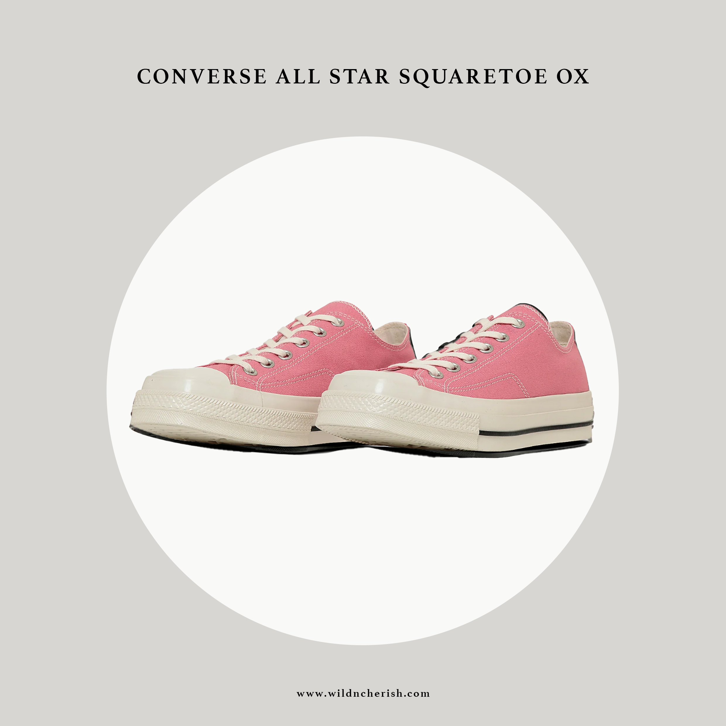 預訂 | Converse All Star Squaretoe OX 方頭 粉紅色 日本限定