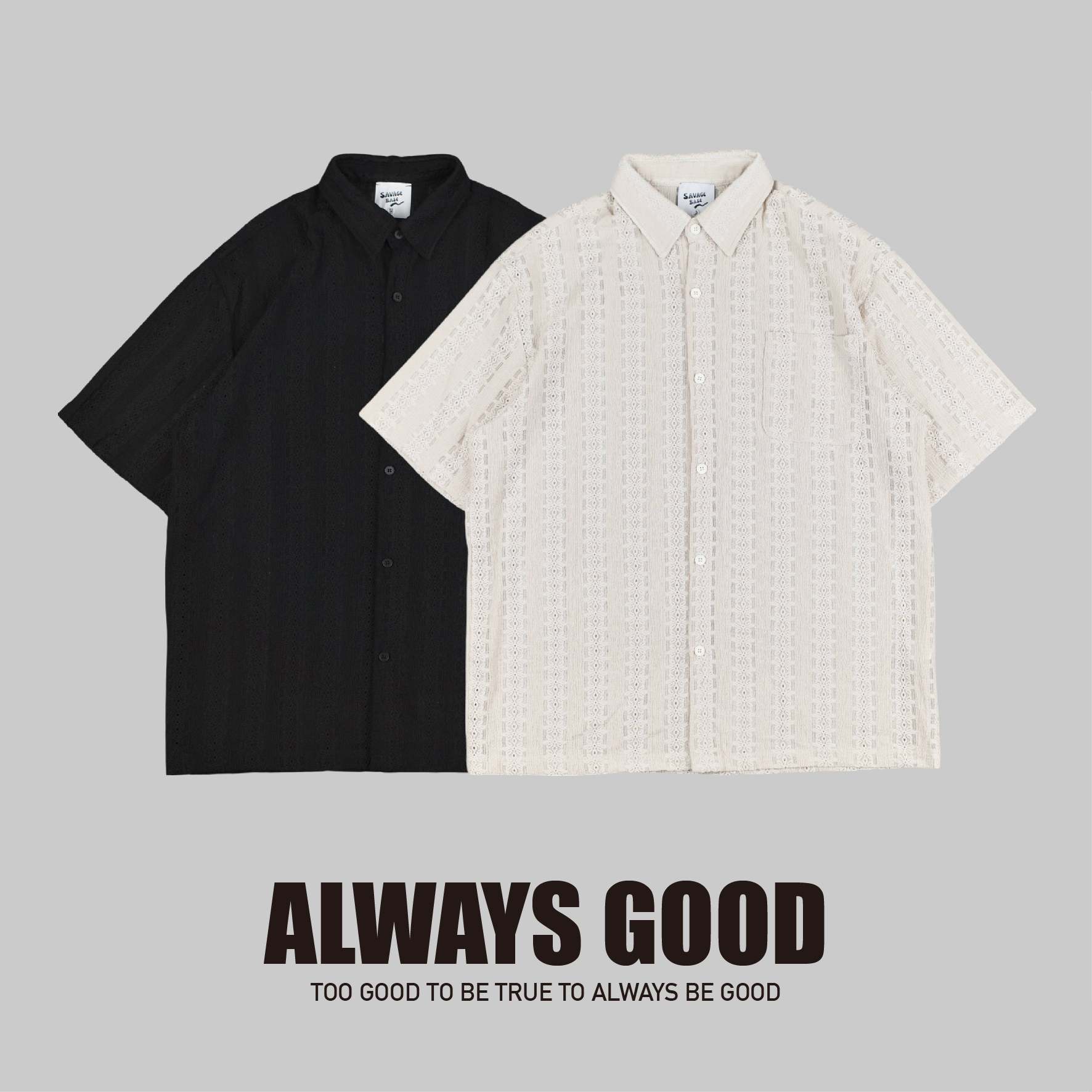 『Always_Good』老錢風 緹花 高級感 短袖 襯衫