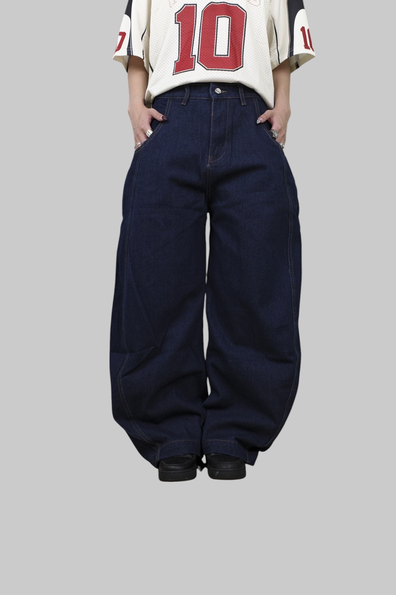 『Always_Good』水洗 Baggy 彎刀 闊腿 牛仔 長褲