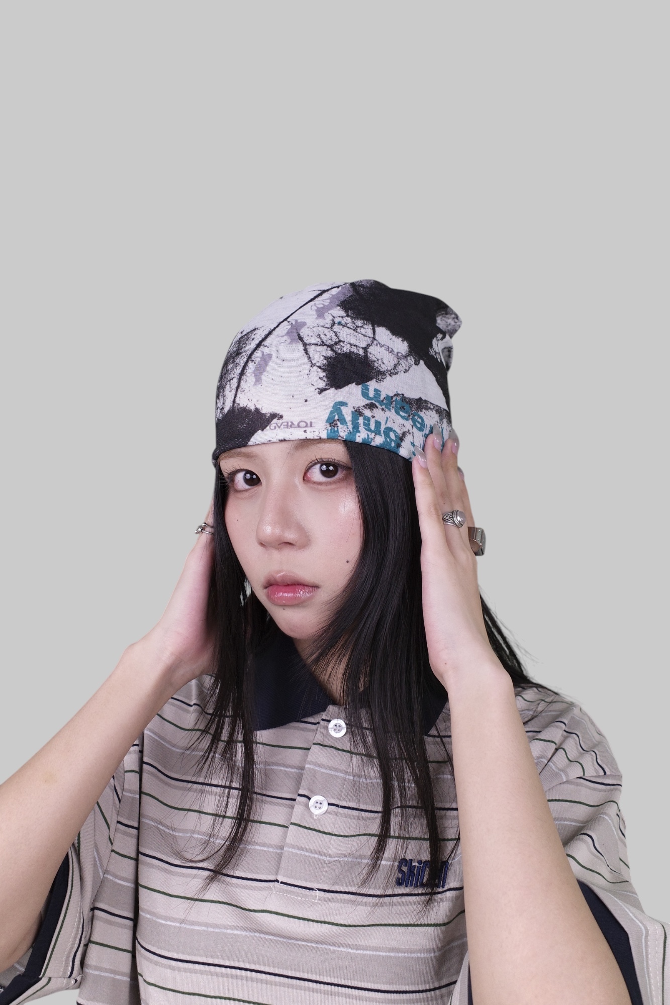 『Always_Good』樹葉拓印 街舞 穿搭必備 方巾套