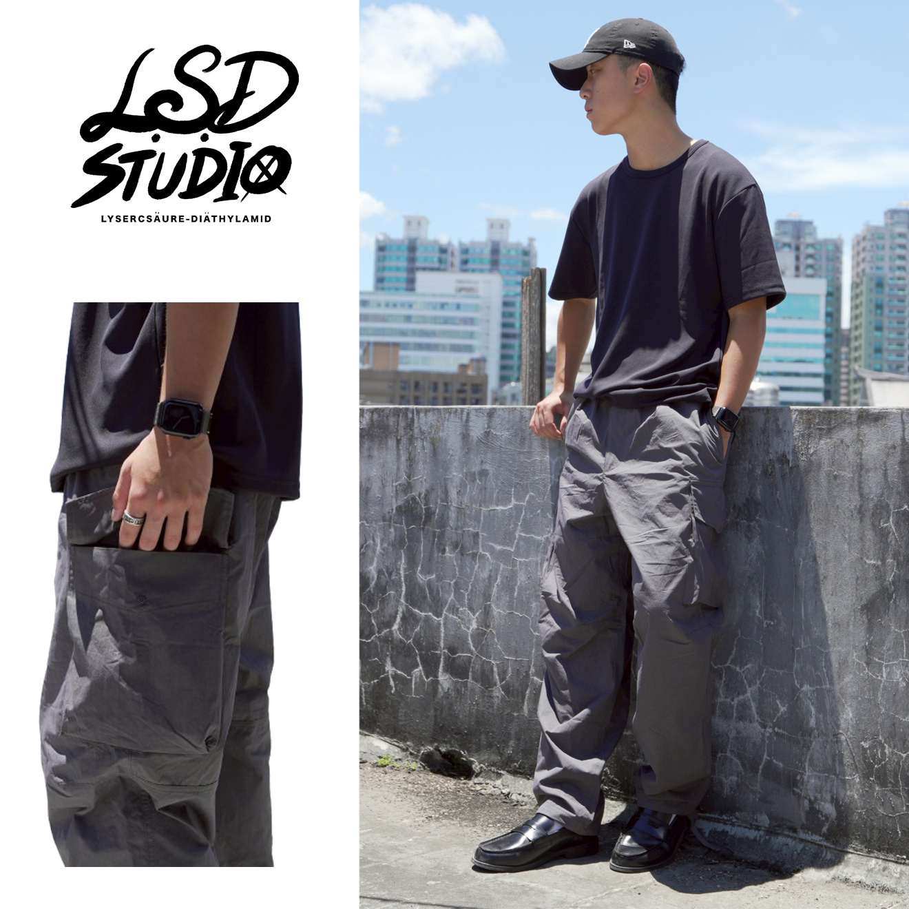 寬版x傘兵機能大口袋工裝長褲 【25115】