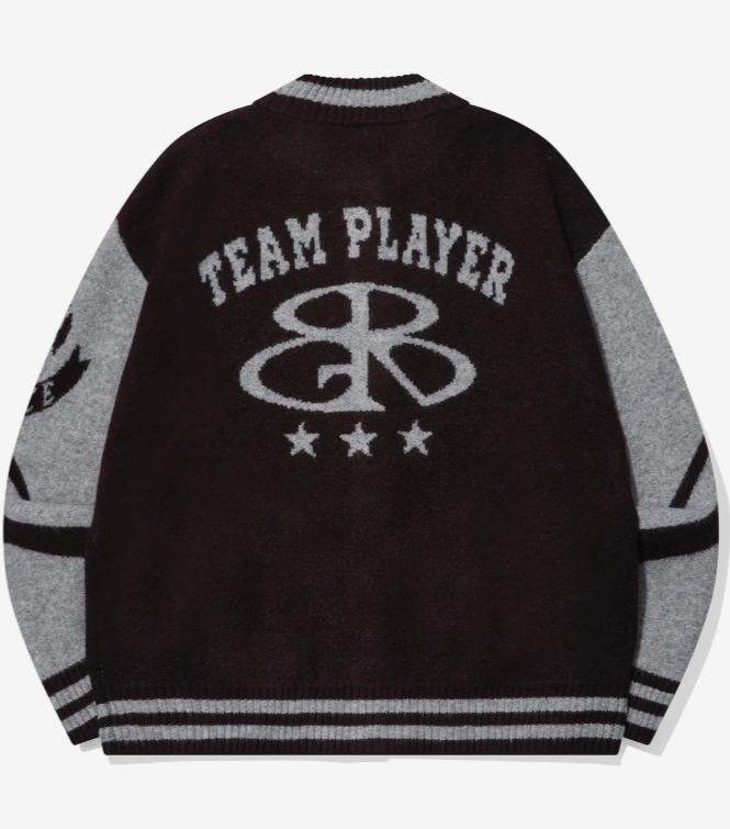 CPGN STUDIO / [2-WAY] Varsity Snap Cardigan / Burgundy /   JUL25