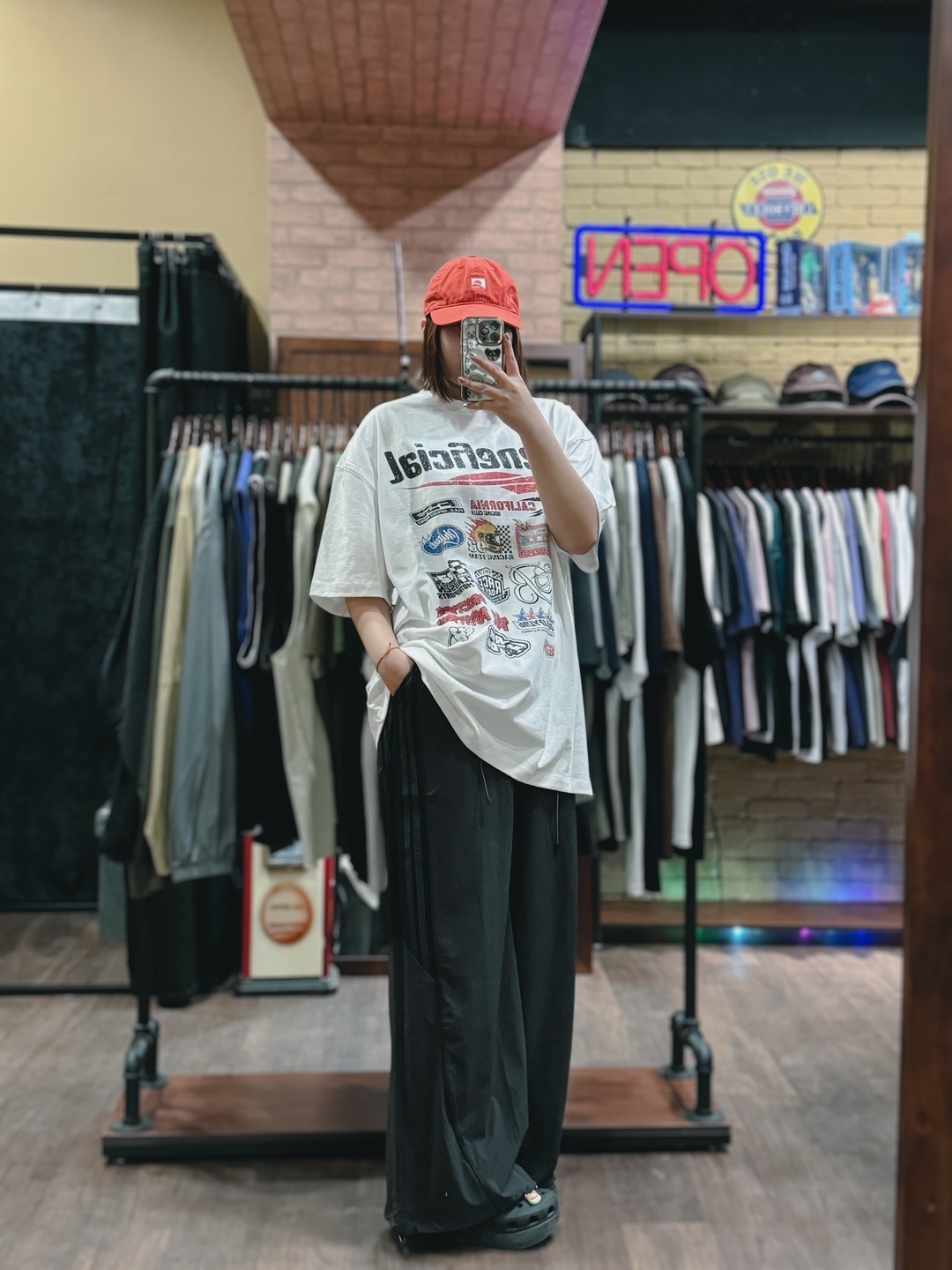 剪裁拼接A字闊腿長褲