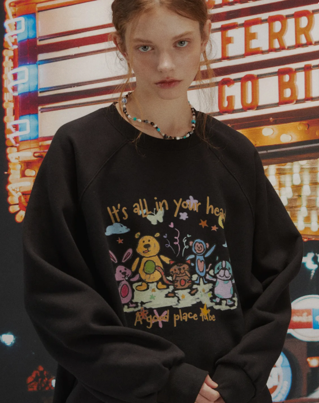 CPGN STUDIO / Friend reglan T-shirt / black  /  JUL25