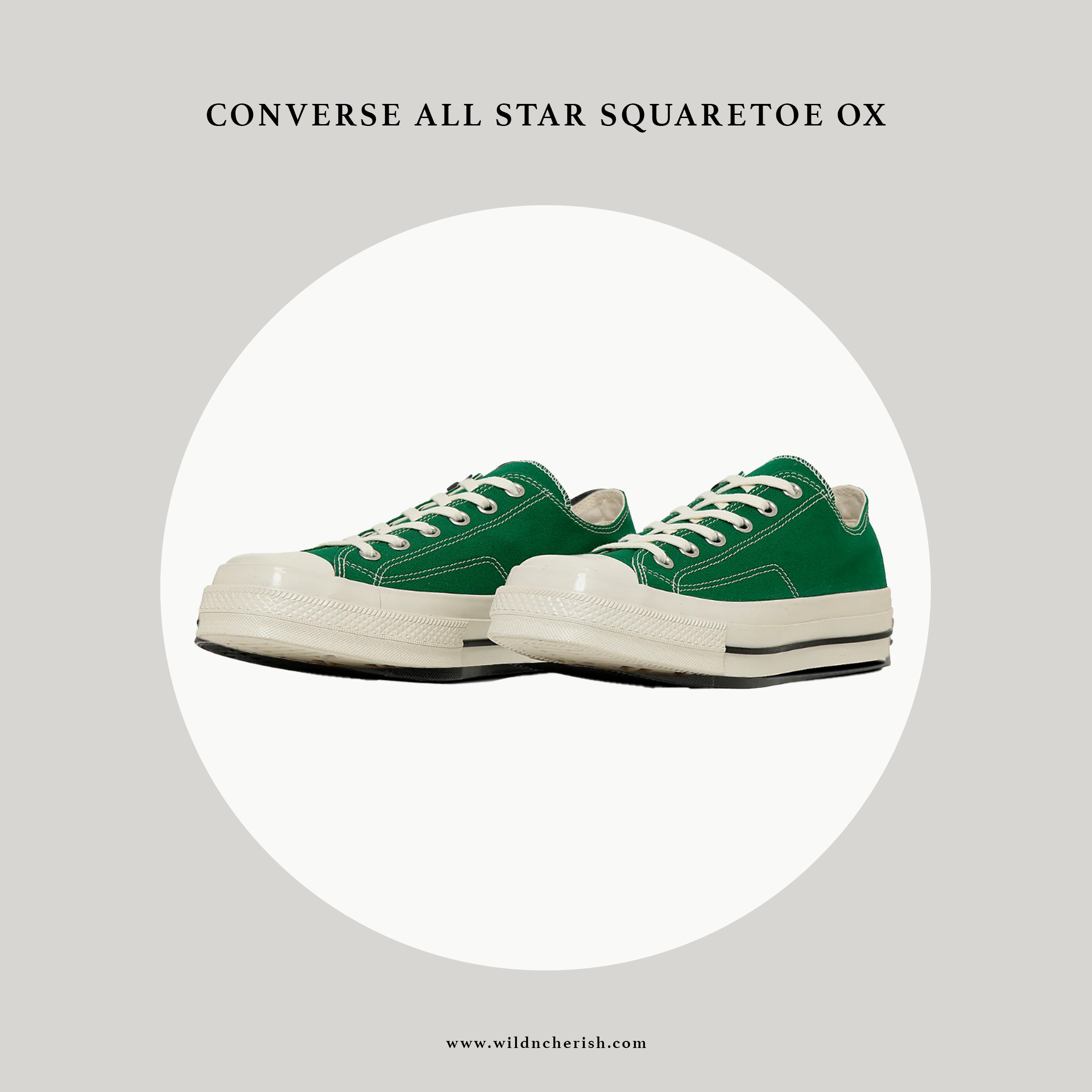預訂 | Converse All Star Squaretoe OX 方頭 綠色 日本限定