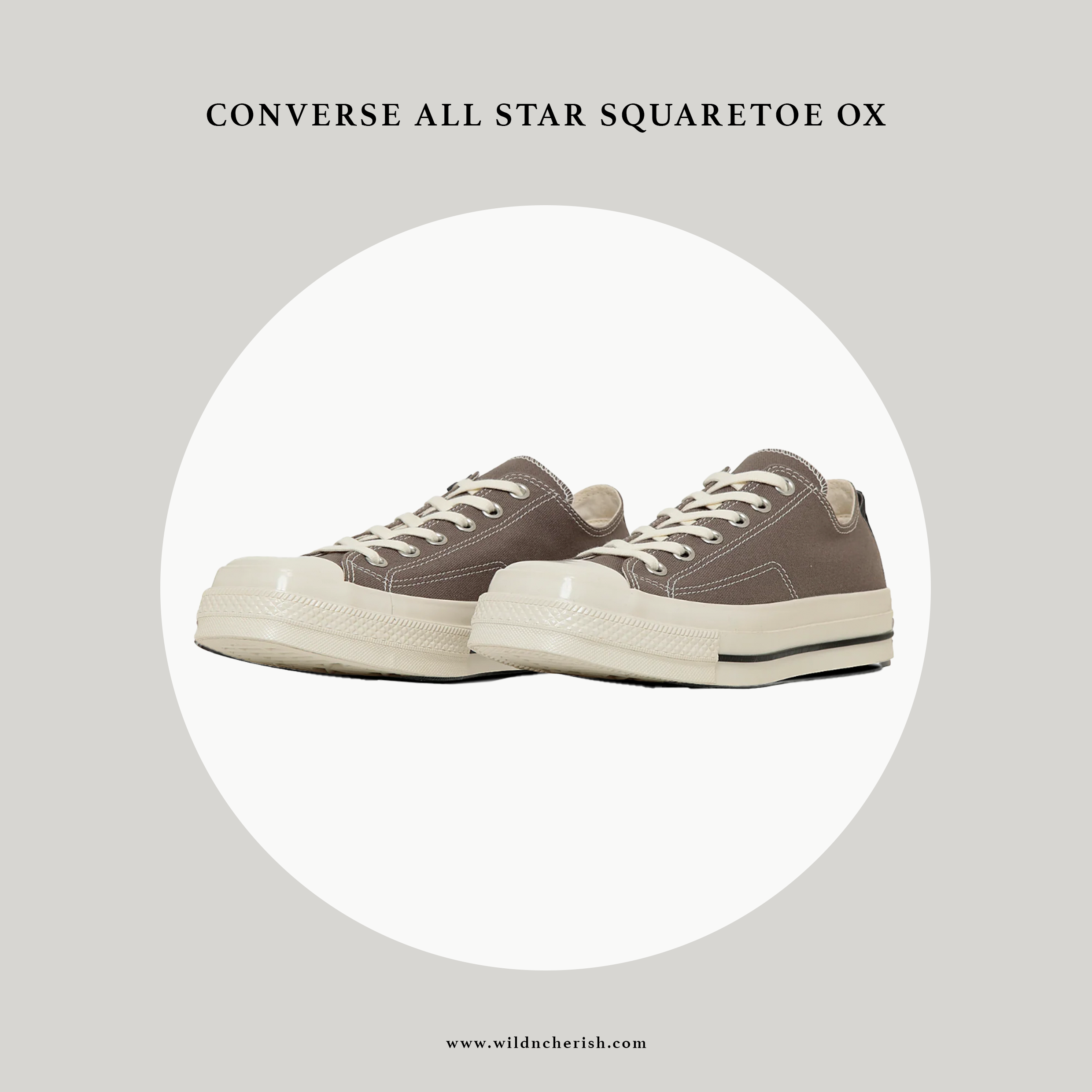 預訂 | Converse All Star Squaretoe OX 方頭 灰棕色 日本限定