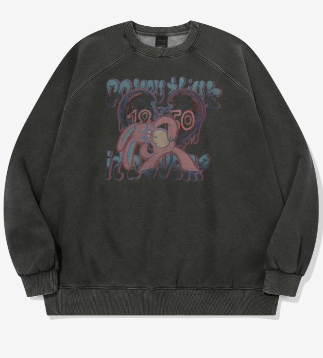 CPGN STUDIO / Mad Hoppi Raglan pigment sweatshirt / smokeblack /  JUL25