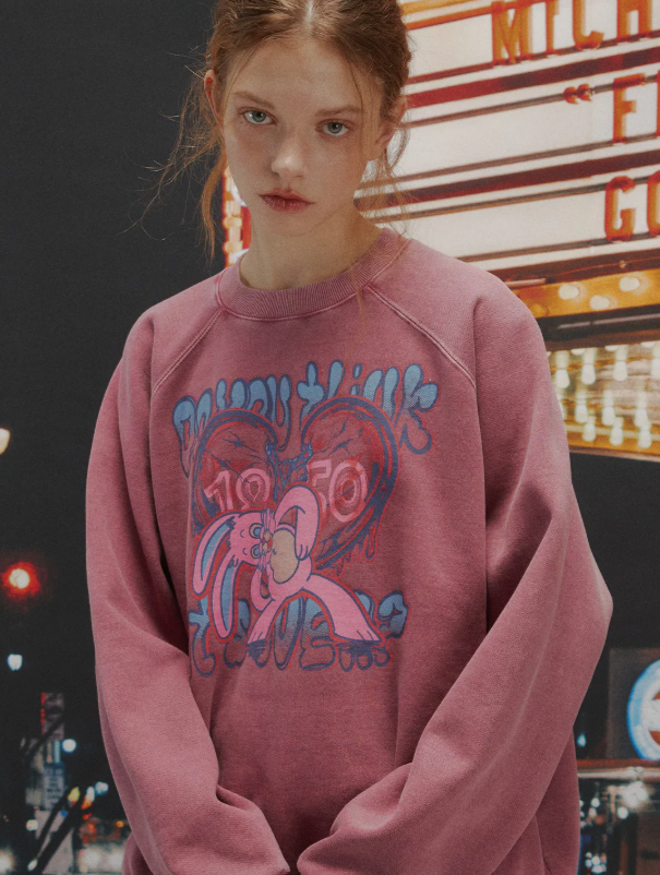 CPGN STUDIO / Mad Hoppi  Reglan Pigment Sweatshirt / Dusty Pink /  JUL25