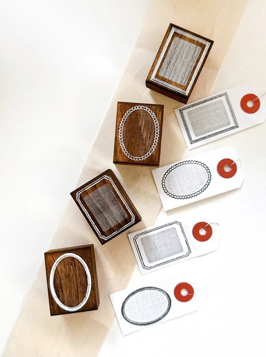 Pei+Pei．標本印象 櫸木印章組 橢圓/方形