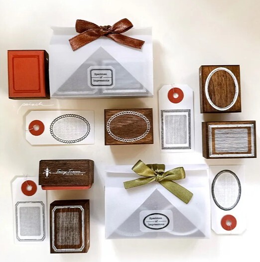 Pei+Pei．標本印象 櫸木印章組 橢圓/方形