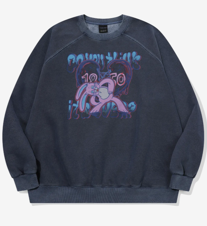 CPGN STUDIO / Mad Hoppi Reglan pigment sweatshirt / dark blue /  JUL25