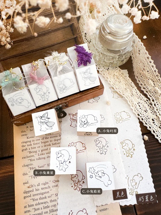 Pei+Pei．小兔與星 小印章 共三款