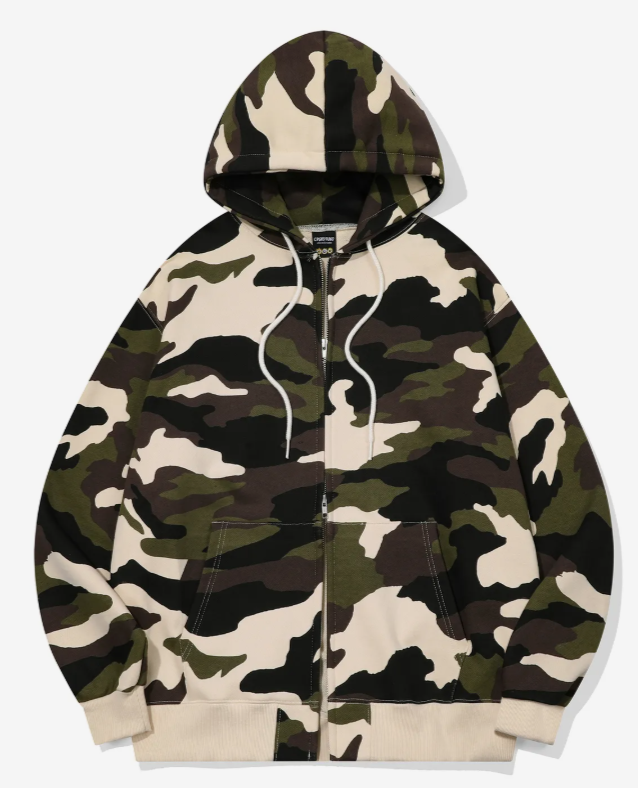 CPGN STUDIO / [2-WAY] camo heavy overfit hoodie zip-up /  JUL25