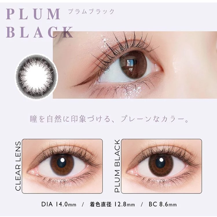 envie UV 1 Day Plum Black 梅子黑｜日拋彩妝隱形眼鏡｜每盒10片