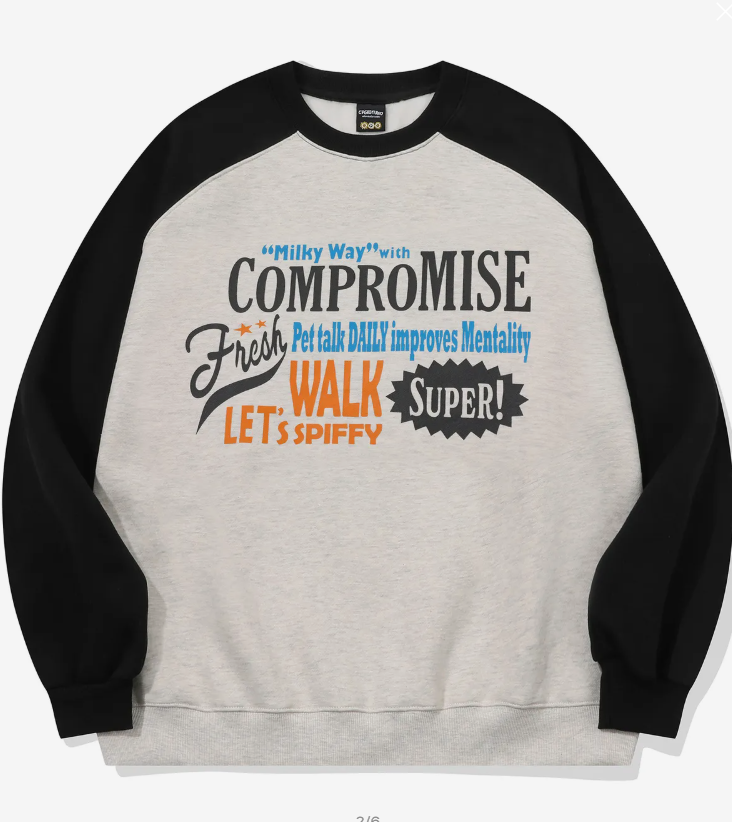 CPGN STUDIO / Milky Way Reglan Sweatshirt / Oatmeal / Black /   JUL25