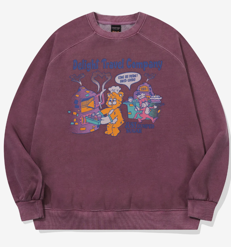 CPGN STUDIO / Delight Bear Reglan Pigment Sweatshirt / Pink /  JUL25