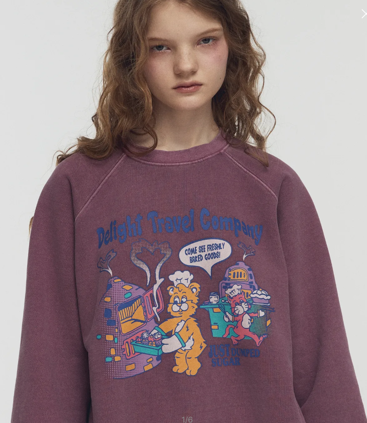 CPGN STUDIO / Delight Bear Reglan Pigment Sweatshirt / Pink /  JUL25
