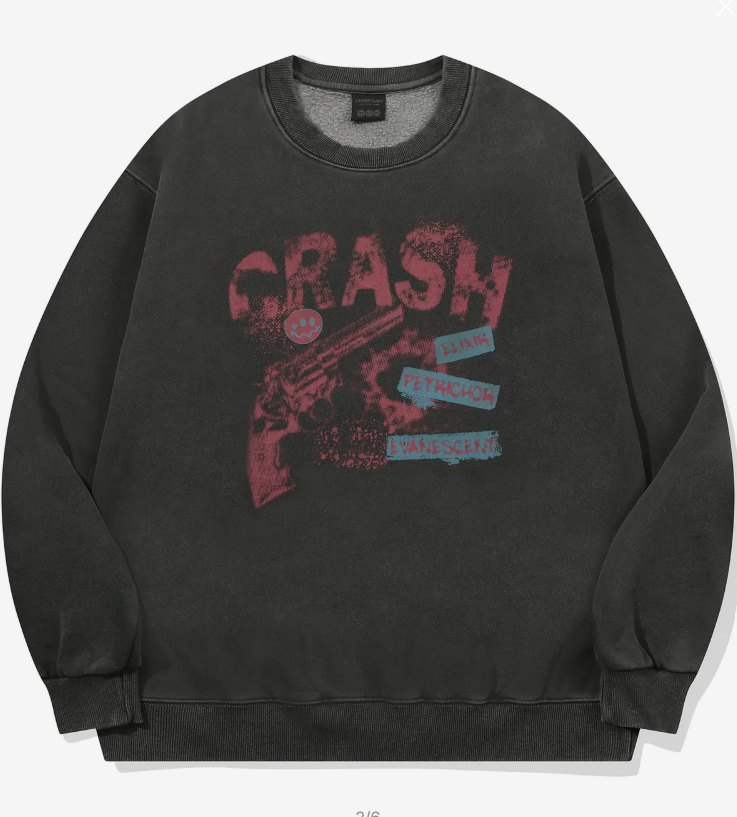 CPGN STUDIO / Crush Pigment Sweatshirt / Smokeblack /  JUL25