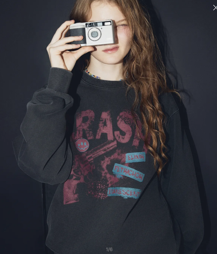 CPGN STUDIO / Crush Pigment Sweatshirt / Smokeblack /  JUL25