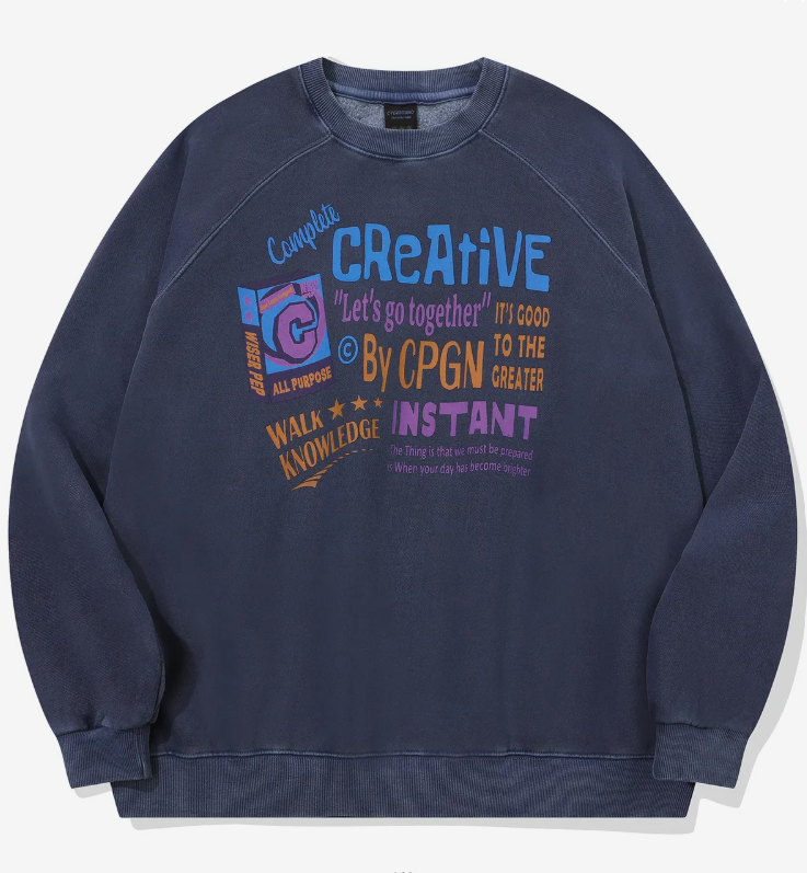 CPGN STUDIO / Cereal Reglan Pigment Sweatshirt / Dark Blue /  JUL25