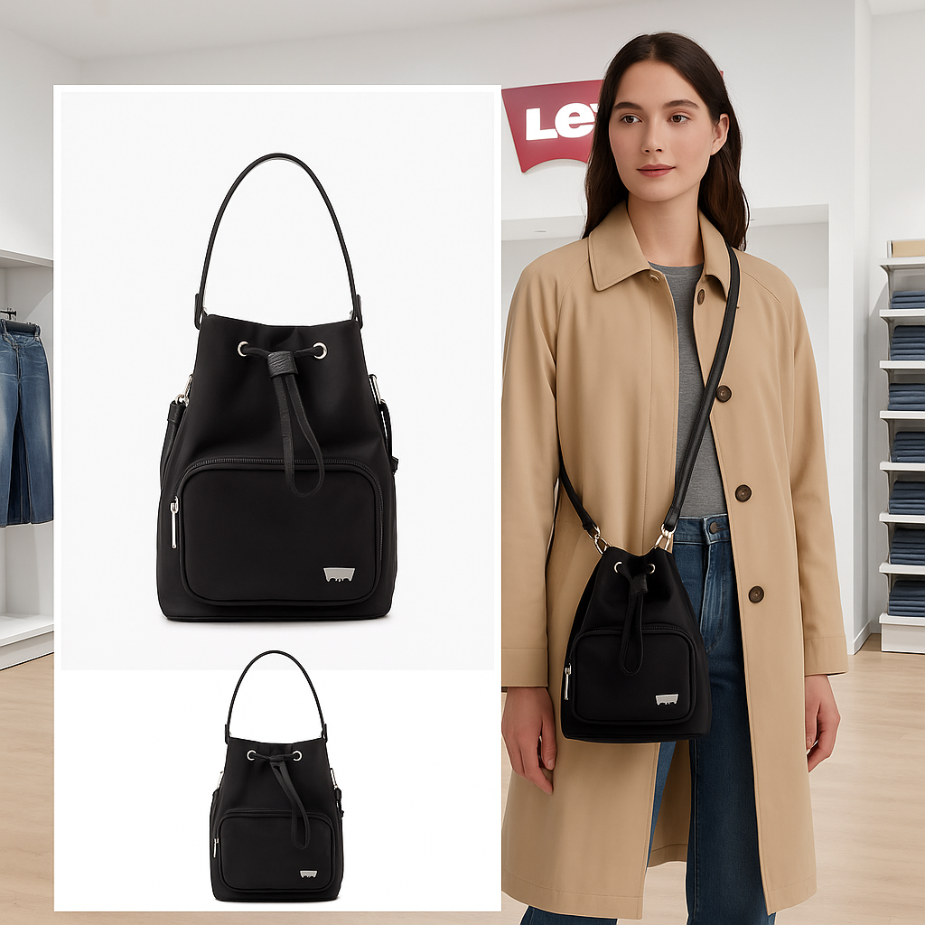 【直播】LL07121600 Levi’s 水桶包（黑色）