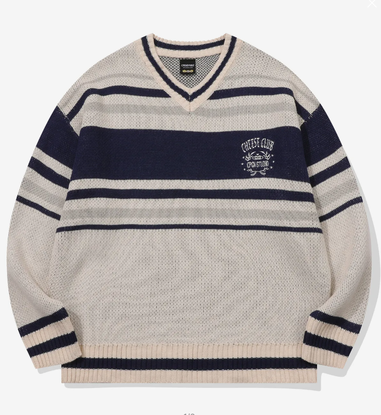 CPGN STUDIO / Cheese Club V-neck Knit /Cream /  JUL25