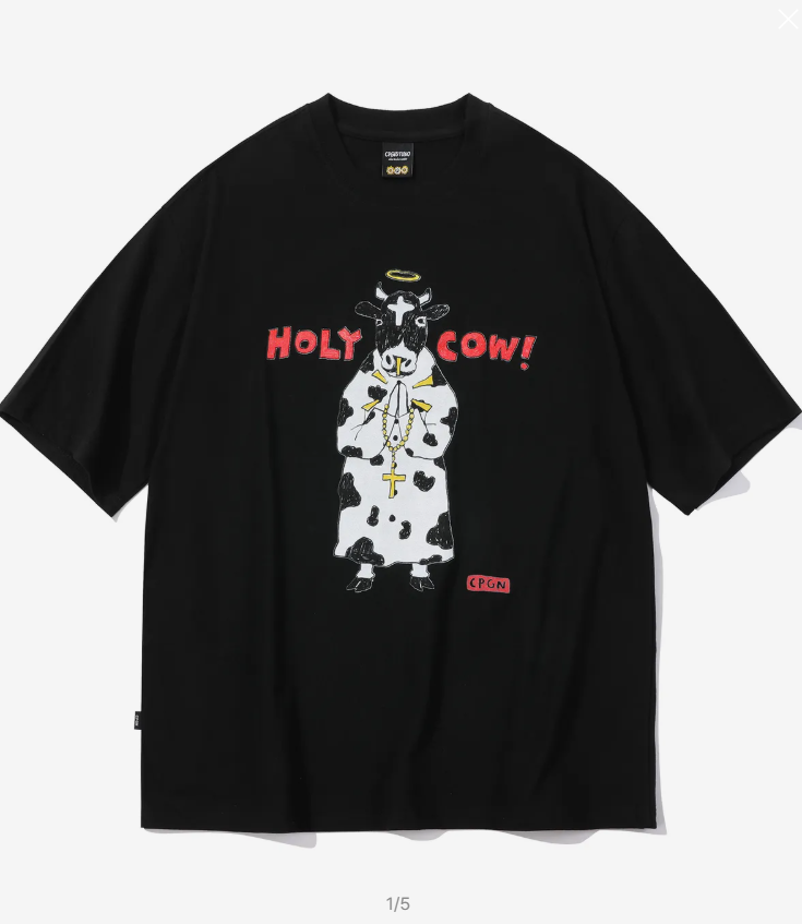 CPGN STUDIO / DTP HOLY COW short T-shirt / black /  JUL25